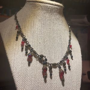 Red charm stone necklace